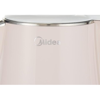 Midea 1.7L Stainless Steel 2200W Cordless Electric Kettle, 360 Degree Swivel Base, Double Wall Cool Touch Body, Power Cord Storage, Auto Cut-off Function, One Touch Lid Opening, Light Orange, MKHJ1705R