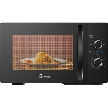 Midea 25 Liters Solo Microwave Oven With 5 Power Levels, 800W, Child-Safety-Lock, Defrost Function, 35 Minutes Timer, Fast Reheat, Pull Open Door Handle, Good for Home And Office, Black, MM8P022KG-BK