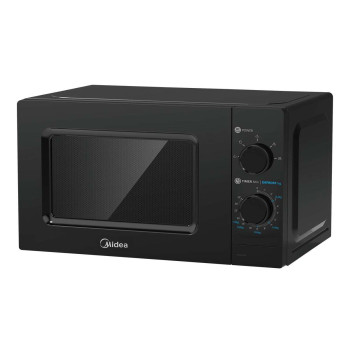 Midea 20 Liters Solo Microwave Oven With 5 Power Levels, 700W, Child-Safety-Lock, Defrost Function, 35 Minutes Timer, Fast Reheat, Push Button Door Opening, Good For Home And Office, Black Small, MMC21BK