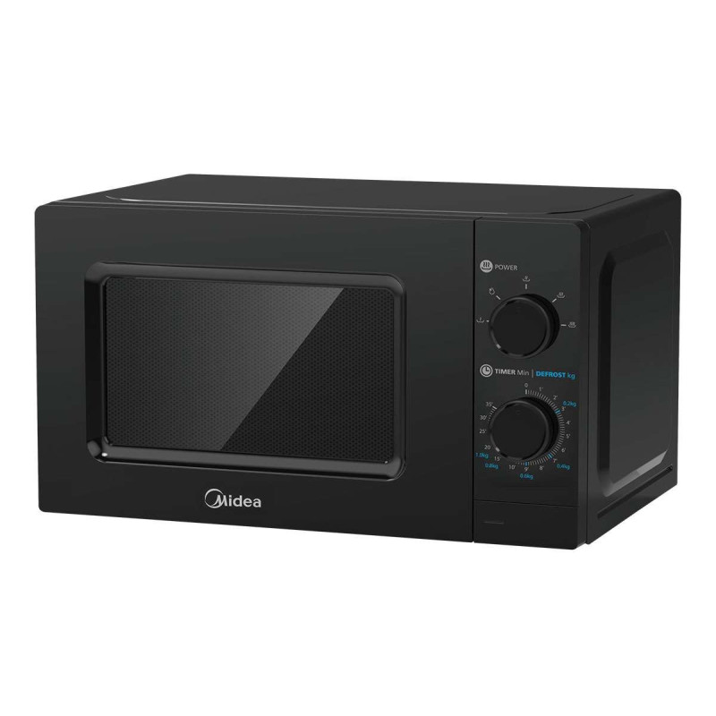 Midea 20 Liters Solo Microwave Oven With 5 Power Levels, 700W, Child-Safety-Lock, Defrost Function, 35 Minutes Timer, Fast Reheat, Push Button Door Opening, Good For Home And Office, Black Small, MMC21BK