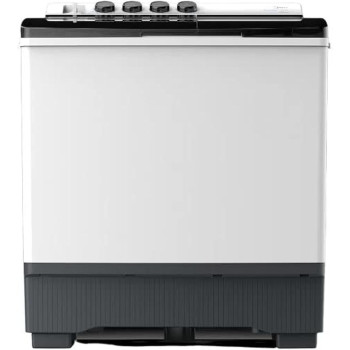 Midea 10kg Semi Automatic Washer Twin Tube Washing Machine White Colour, Easy to Operate, MT100W100W-GCC