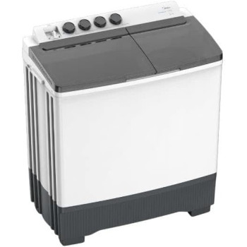 Midea 10kg Semi Automatic Washer Twin Tube Washing Machine White Colour, Easy to Operate, MT100W100W-GCC
