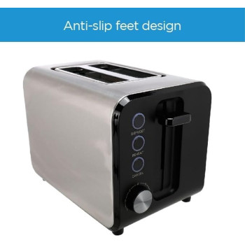 Midea Toaster 2 Slots, 950W With Adjustable Browning Control, Removable Crumb Tray, Automatic Pop Up, Defrost, Cancel,Warm, Auto Power Cut Off Function, 7 Level Settings, MTRW2L20W