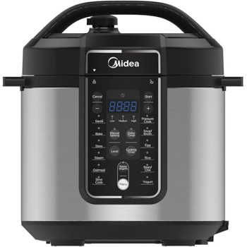 Midea 6L Pressure Cooker Programs With LED Display, MY-CS6037WP2, Silver