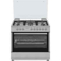 Ariston 90 x 60 Cm Freestanding Cooker With Convection Oven, Full Gas Cooking Range-5 Burners With 1 Triple Crown Sabaf, AM9GC6KCXMEA