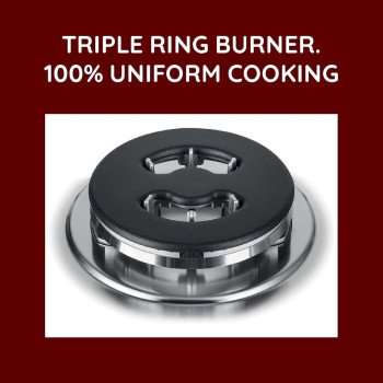 Ariston 90 x 60 Cm Freestanding Cooker With Convection Oven, Full Gas Cooking Range-5 Burners With 1 Triple Crown Sabaf, AM9GC6KCXMEA