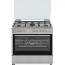 Ariston 90 x 60 cm Freestanding Cooker, Full Gas Cooking Range-5 Burners with 1 Triple Crown Sabaf, AM9GM1KMXMEA