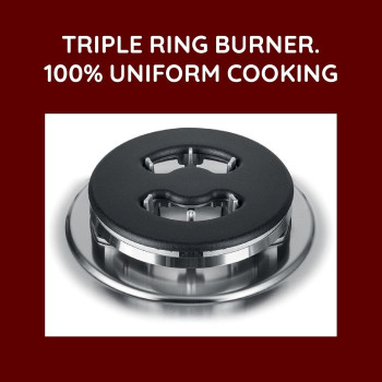 Ariston 90 x 60 cm Freestanding Cooker, Full Gas Cooking Range-5 Burners with 1 Triple Crown Sabaf, AM9GM1KMXMEA