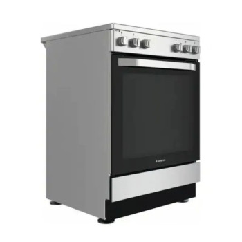 Ariston 60 x 60cm 4 Burner Electric Cooker AS68V8KHX, Black And Silver