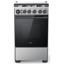 Midea 50 x 55Cm Freestanding Cooker, Full Gas Cooking Range With 4 Burners, Stainless Steel, BME55007FFD