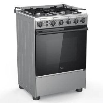 Midea 60 x 60cm Gas Cooker With Full Safety CME6060-D, Silver/Black