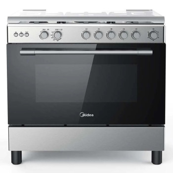 Midea 90 x 60cm 5 Burners Gas Cooker CME9060-C, Stainless Steel, Silver
