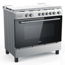 Midea 90 x 60cm 5 Burners Gas Cooker CME9060-C, Stainless Steel, Silver