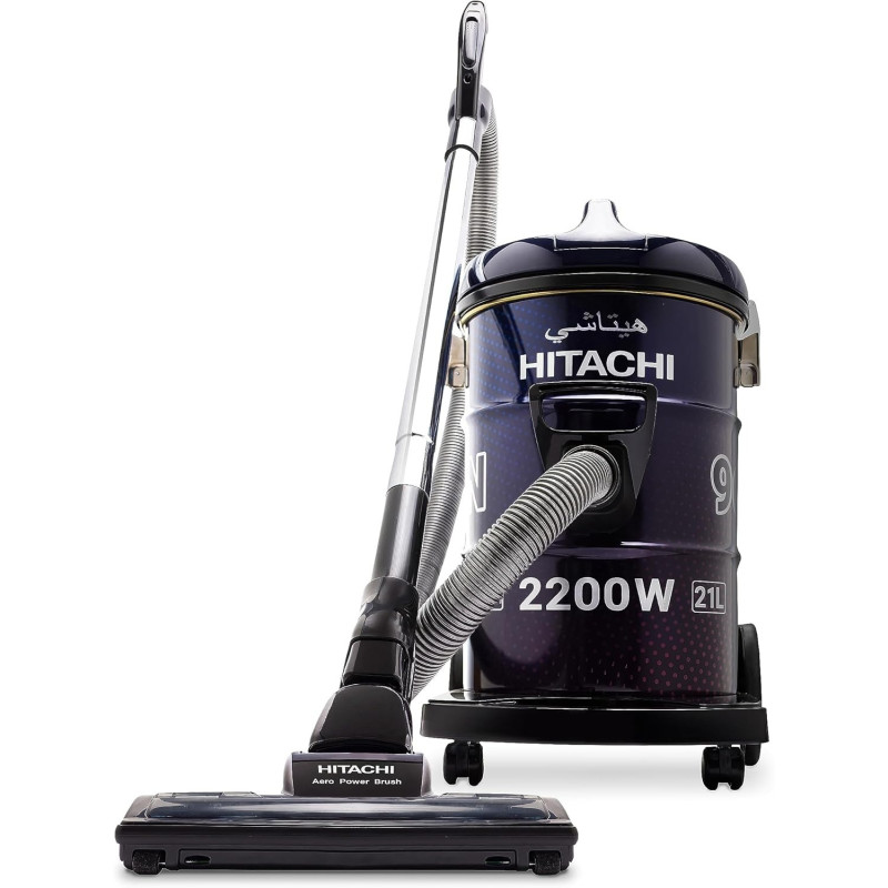 Hitachi 21 Liter Drum Vacuum Cleaner 2200 Watts, CV965NBLGCM, Blue Purple