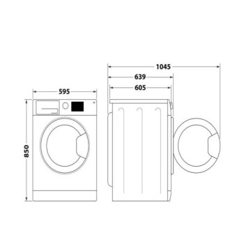 Ariston 9kg Front Load Washing Machine 1400 RPM 16 Programs Fully Automatic Washer With Inverter Motor Silver Model, NLM11946SCAGCC
