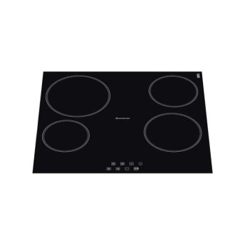 Ariston Ceramic Cooktop Electric Hob 4 Radiant Zones 60 x 51, NRB640L, Black