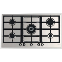 Ariston 90 cm Hob 5 Gas Burners, Knob Control PK 951TGH, Silver