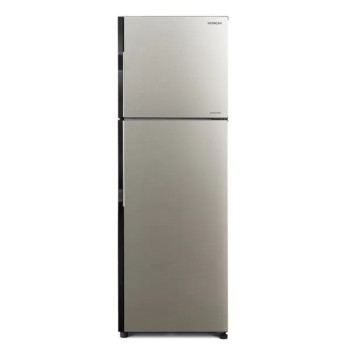 Hitachi 330L Top Mount Refrigerator No Frost Inverter Compressor Movable Twist Ice Tray Tempered Glass Shelves Brilliant Silver, RH330PUK7KBSL