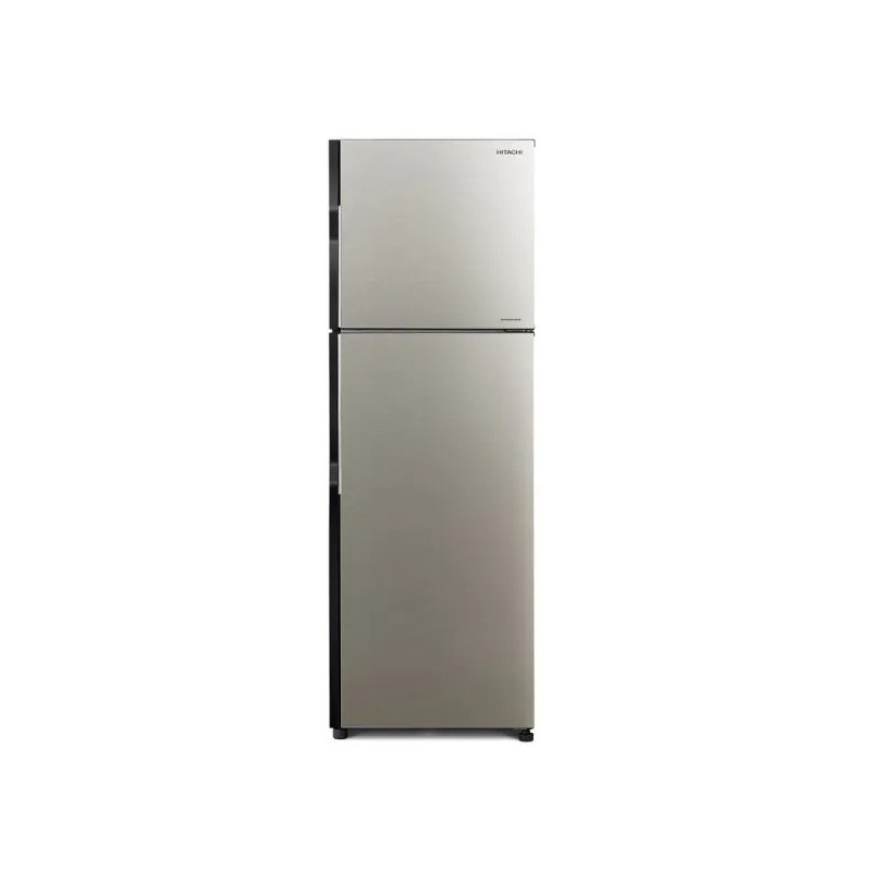 Hitachi 330L Top Mount Refrigerator No Frost Inverter Compressor Movable Twist Ice Tray Tempered Glass Shelves Brilliant Silver, RH330PUK7KBSL