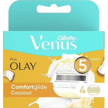 Gillette Venus and Olay Comfortglide Coconut Womens Razor Blade Refills, 5 Count