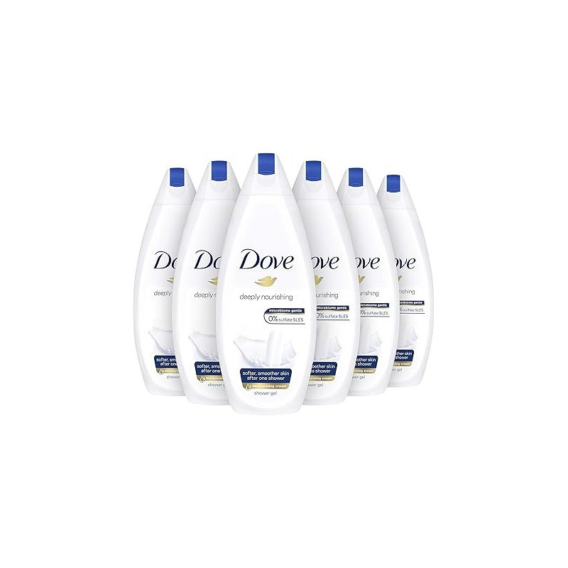 Dove Deeply Nourishing Moisturising Shower Gel 250 ml, Pack Of 6