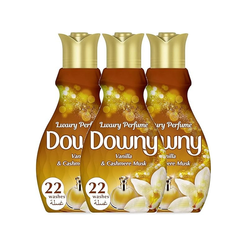 Downy Luxury Perfume Vanilla And Cashmere Musk Concentrate Fabric Softener Liquid, 880 ml, Pack Of 2 Plus 1