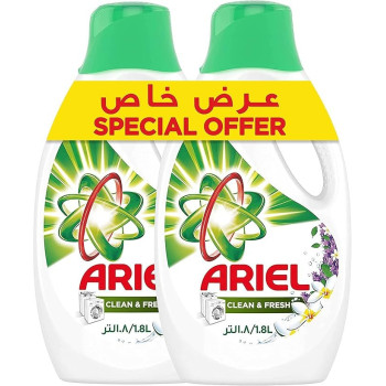 Ariel Hdl Clean Fresh Liquid Detergent, 2 x 1.8 Litre