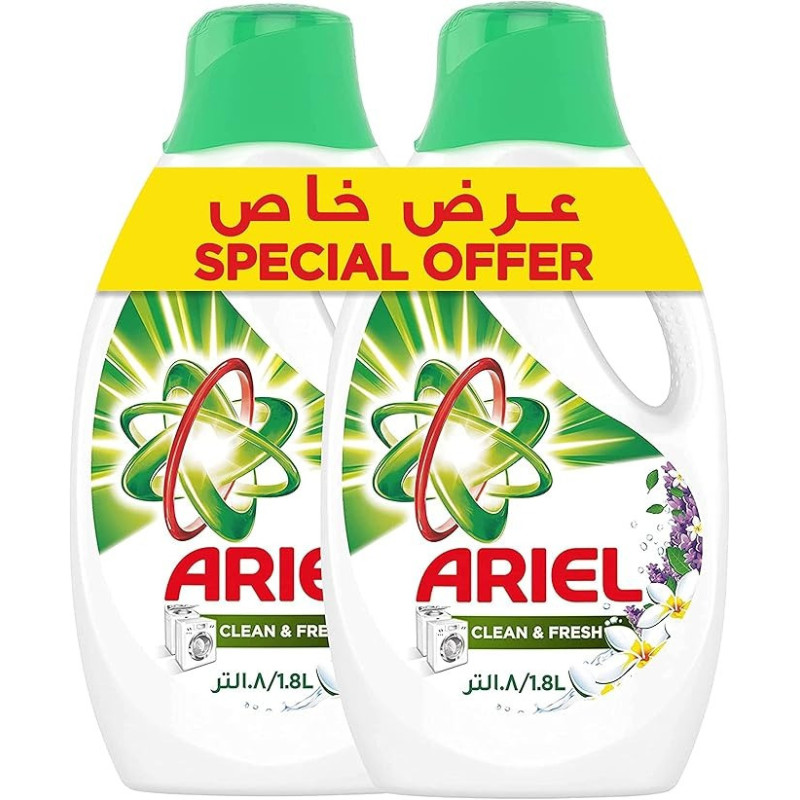 Ariel Hdl Clean Fresh Liquid Detergent, 2 x 1.8 Litre