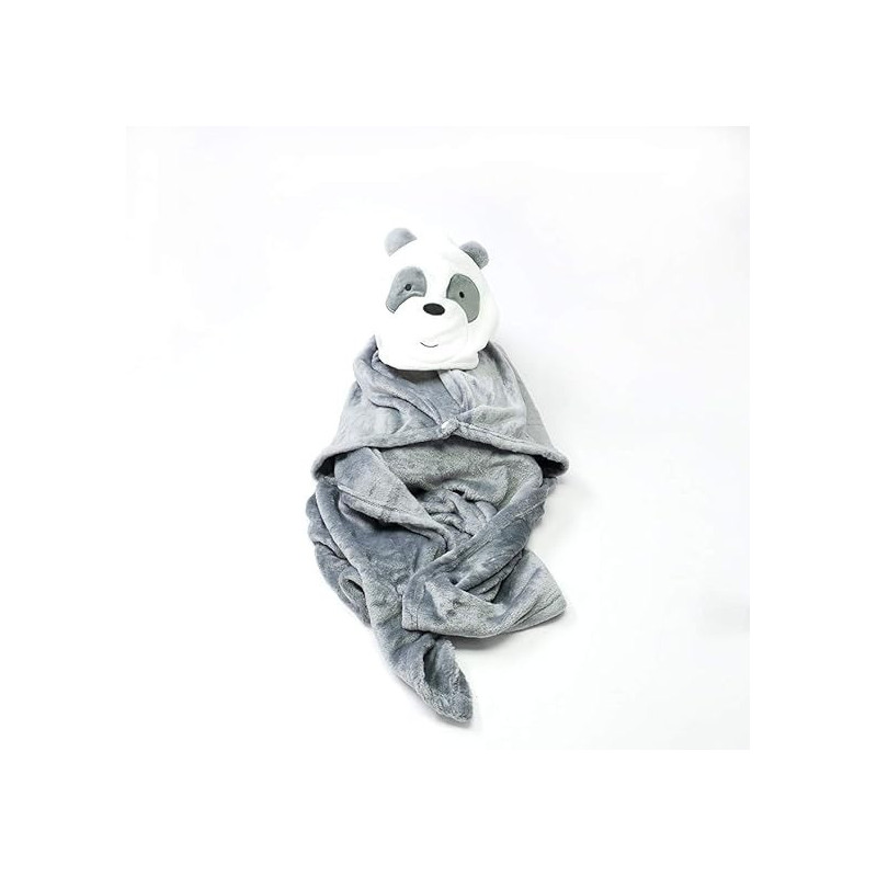Mini So Lightweight Black Blanket With Panda Head Super Cute, Official We Bare Bears Product