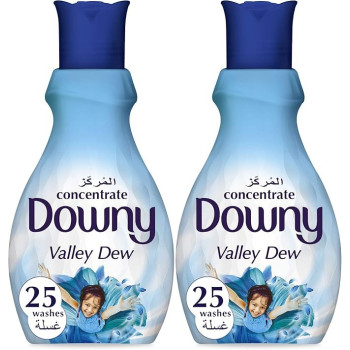 Downy Concentrte Valley Dew Liquid Fabric Softener, 1 Litre, Pack Of 2