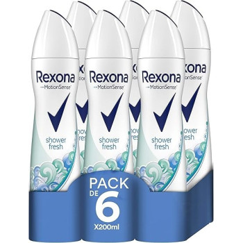 Rexona Motionsense Shower Fresh Antiperspirant Deodorant, 200 ml, Pack Of 6