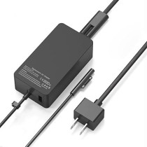Runpower 65W 15V 4A Surface Book AC Adapter Charger Fit For Microsoft Model 1706 Tablet Power Supply Jack 6Ft Cord With USB, Black