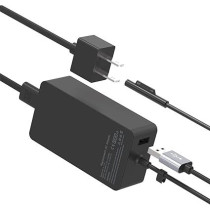 Runpower 65W 15V 4A Surface Book AC Adapter Charger Fit For Microsoft Model 1706 Tablet Power Supply Jack 6Ft Cord With USB, Black