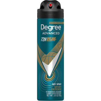 Degree Men Advanced 72 Hour Body Heat Activated Sport Defense Antiperspirant Deodorant, 112 ml