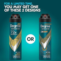 Degree Men Advanced 72 Hour Body Heat Activated Sport Defense Antiperspirant Deodorant, 112 ml