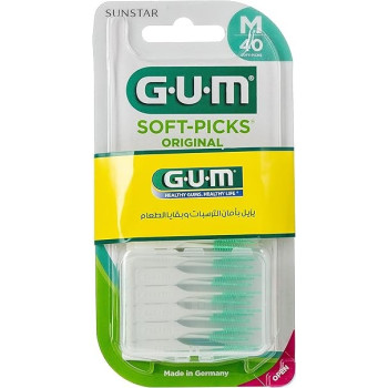 Gum Soft Picks Original With Fluoride Safely Removes Plaque And Food Particles Interdental Brushes, 40 Soft Picks