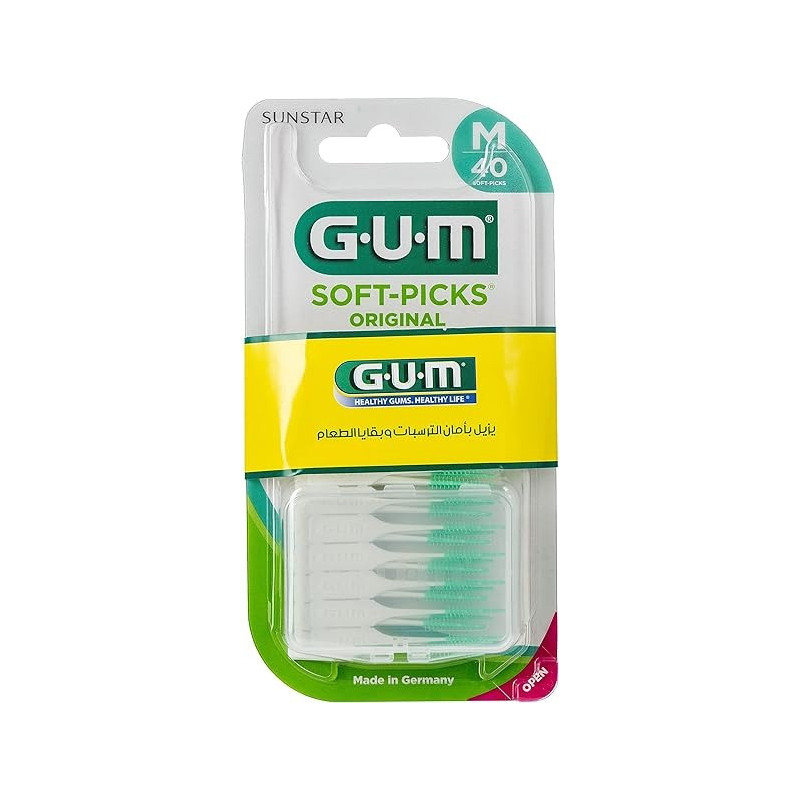 Gum Soft Picks Original With Fluoride Safely Removes Plaque And Food Particles Interdental Brushes, 40 Soft Picks