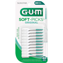Gum Soft Picks Original With Fluoride Safely Removes Plaque And Food Particles Interdental Brushes, 40 Soft Picks
