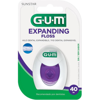 Gum Expanding Dental Floss, Thin And Easy To Insert In Tight Contacts-Expands During Use For Effective Cleaning-Gentle On Sensitive Teeth And Gingivitis, Removes Plaque, Healthy Gums, 40 M