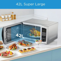Midea Grill Microwave 42L, 7 Auto Menus, LED Display with Timer EG142A5L, Silver