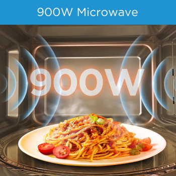 Midea 25L Microwave Oven With Digital Touch Control, 900W Power, Child-Safety-Lock, 10 Power Levels, LED Display with 30s Express Start, Grilling Roasting And Cooking Functions, EM925A2GU-SL