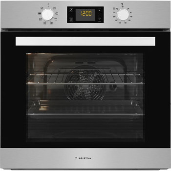 Ariston Built In 60cm Electric Oven, Electronic Controls With 7 Segment Display, Functions Includes Baking Grilling Broiling Defrosting And Toasting, Turbo Grill, FA3540HIXA