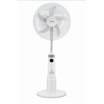 Midea Rechargeable Stand Fan With Remote, 9 Speed Settings With 25W Power, Cordless Support, White, FS4523MRD