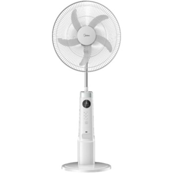 Midea Rechargeable Stand Fan With Remote, 9 Speed Settings With 25W Power, Cordless Support, White, FS4523MRD