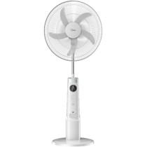 Midea Rechargeable Stand Fan With Remote, 9 Speed Settings With 25W Power, Cordless Support, White, FS4523MRD