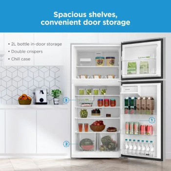 Midea 845L Gross Top Mount Refrigerator, Double Door, Humidity Control, LED Display, Electronic Control, Stainless Steel, HD845FWES