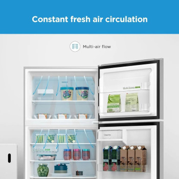 Midea 845L Gross Top Mount Refrigerator, Double Door, Humidity Control, LED Display, Electronic Control, Stainless Steel, HD845FWES