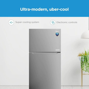 Midea 845L Gross Top Mount Refrigerator, Double Door, Humidity Control, LED Display, Electronic Control, Stainless Steel, HD845FWES