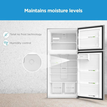 Midea 845L Gross Top Mount Refrigerator, Double Door, Humidity Control, LED Display, Electronic Control, Stainless Steel, HD845FWES