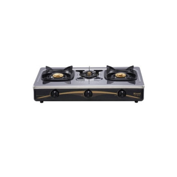 Rinnai 3 Burner Brass Detachable Top Plate Gas Stove Stainless Steel, RI-603E